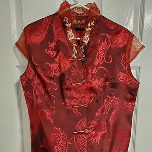 NEW unique burgundy floral top!